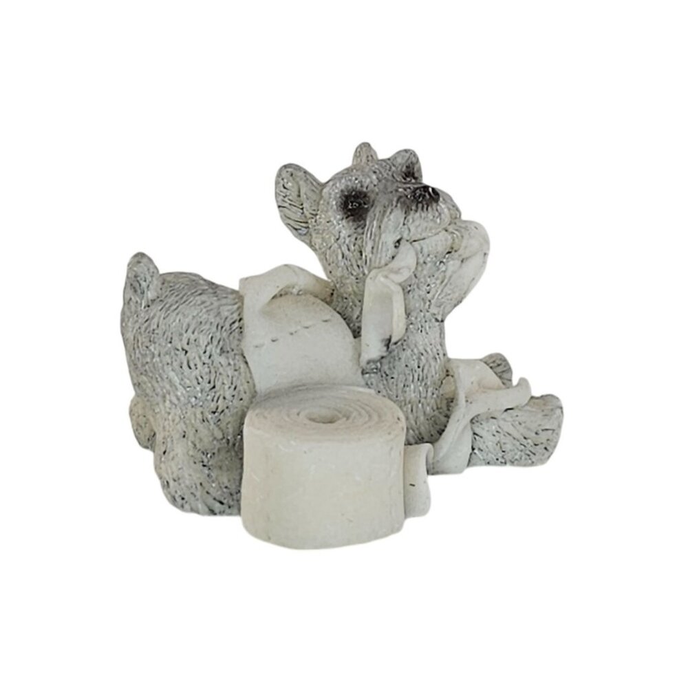 Figure Schnauzer Dog With Toilet Paper Itty Bitty World United Design
